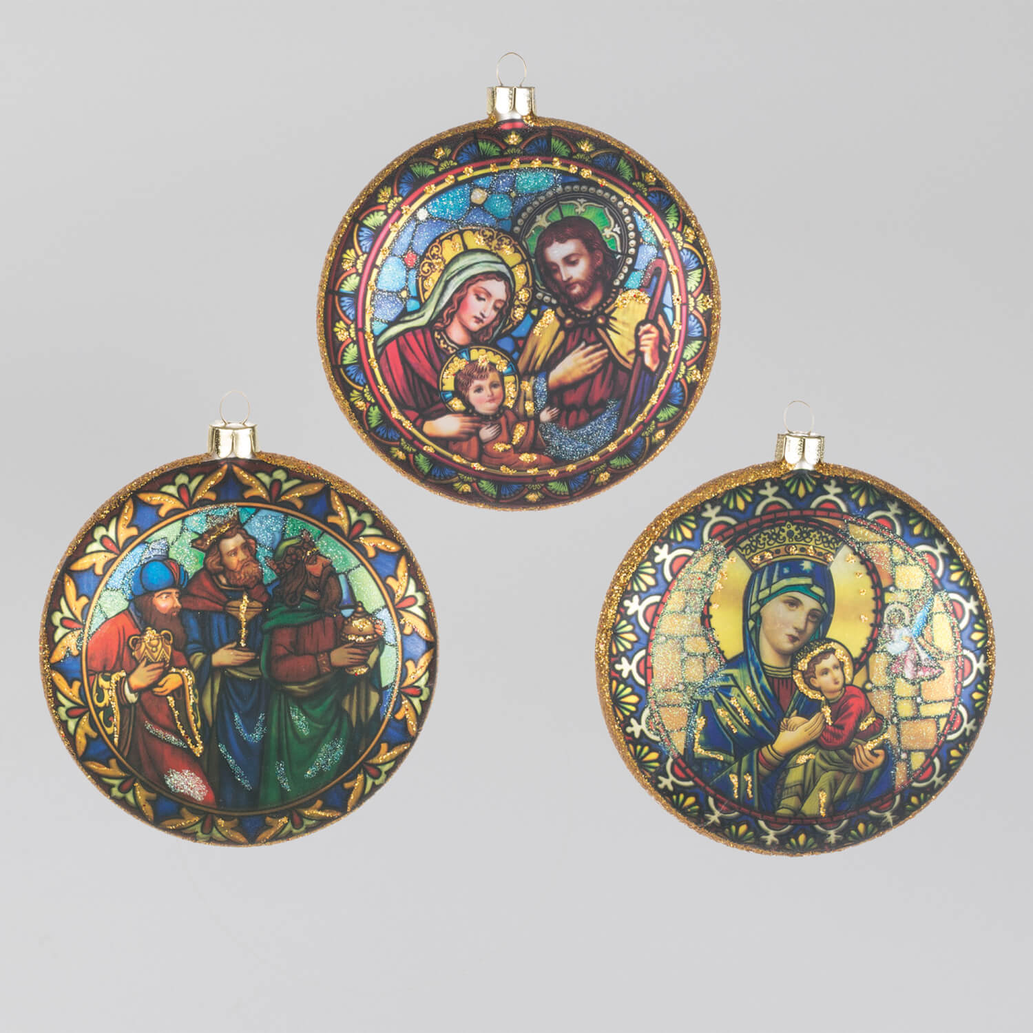 NATIVITY DISC ORNAMENT 3 ASST