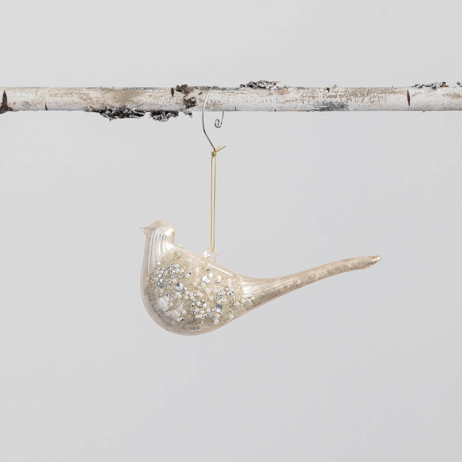 BEADED GLASS BIRD ORNAMENT