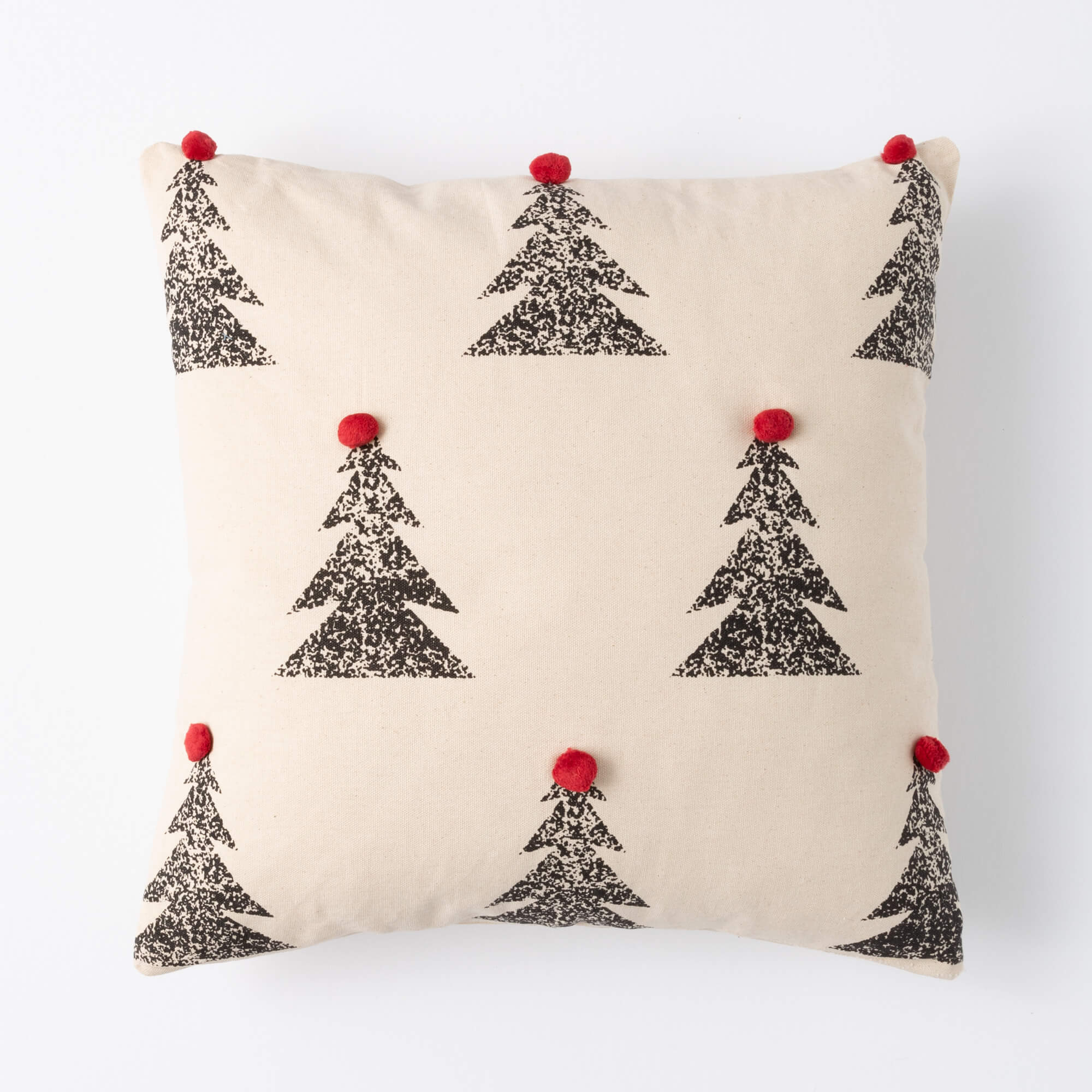 PINE TREE POM POM PILLOW