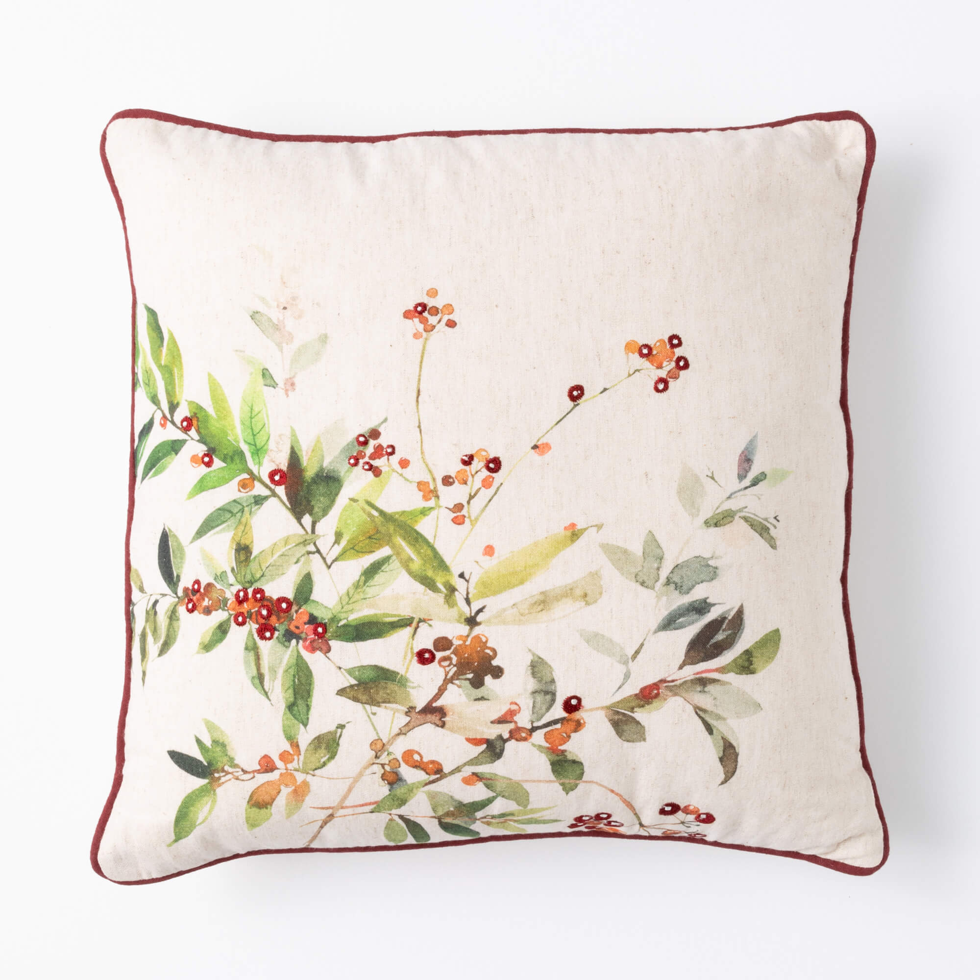 HOLLY BERRY BOTANICAL PILLOW