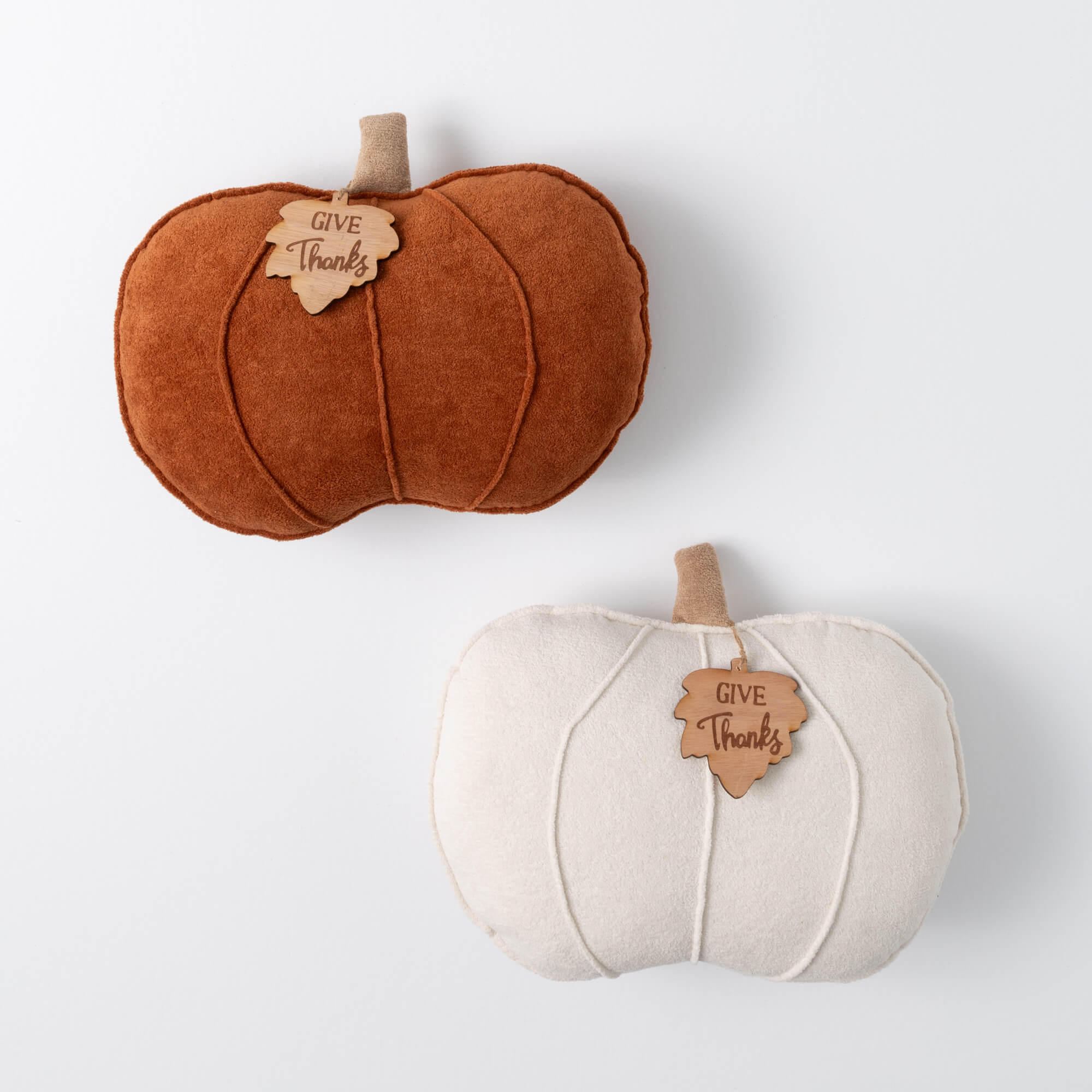 PUMPKIN W  LEAF PILLOW Set 2