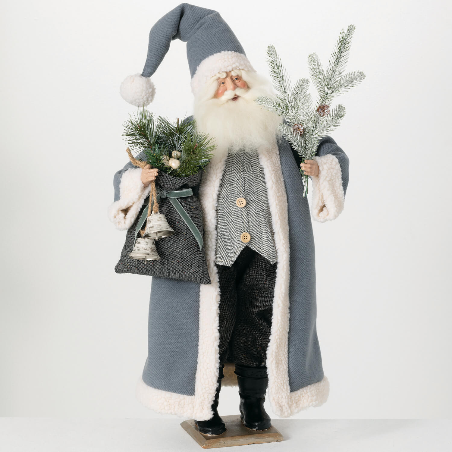 SANTA WITH BELLS FIGURINE