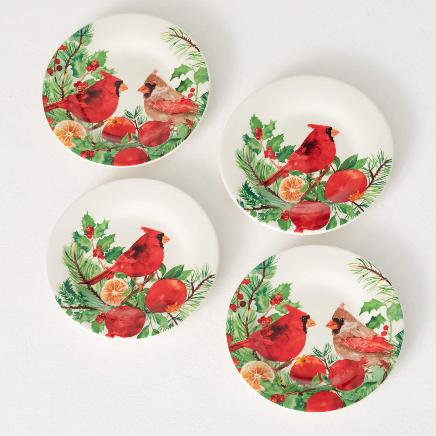 CARDINAL DESSERT PLATE SET