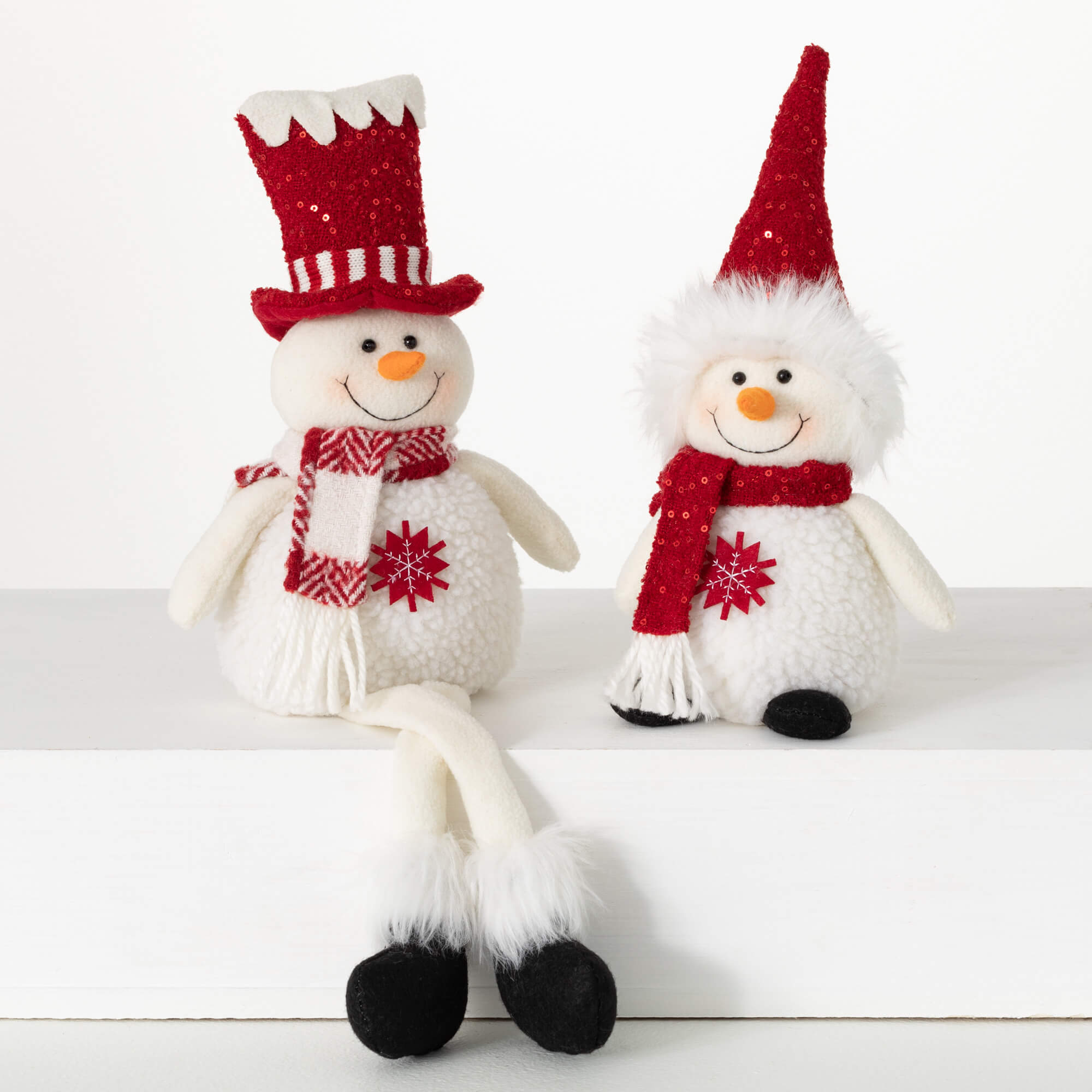 SITTING GLITTER SNOWMAN SET 2