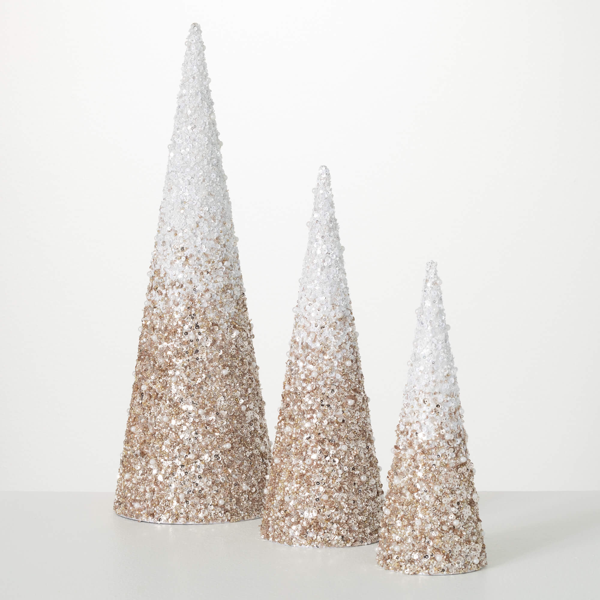 BEADED CONE TREE SET OF 3