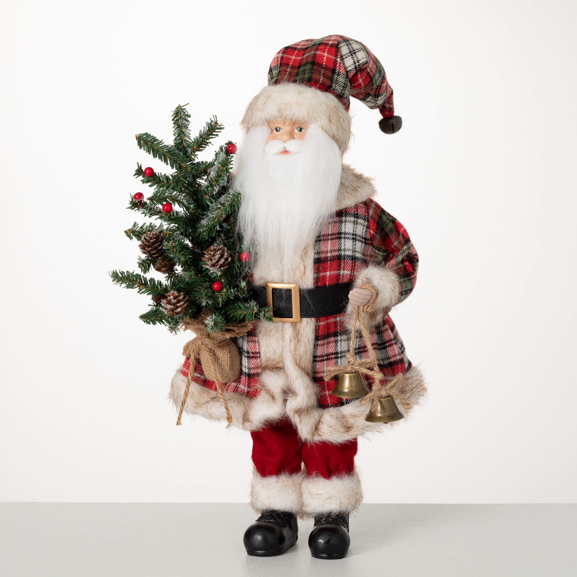 WOODLAND PLAID SANTA FIGURE