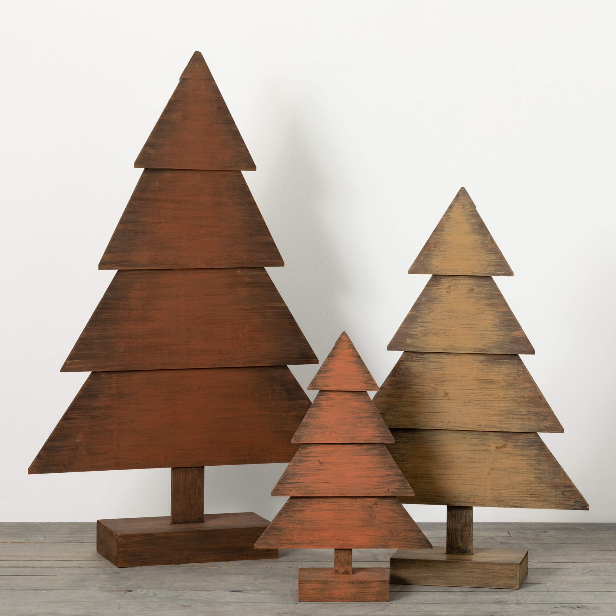 OVERSIZED WOOD TREE SET OF 3