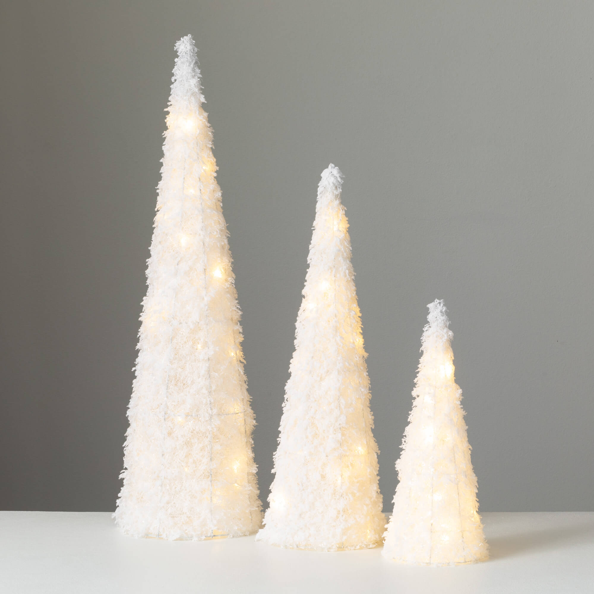 LARGE LIGHTED CONE TREE SET 3