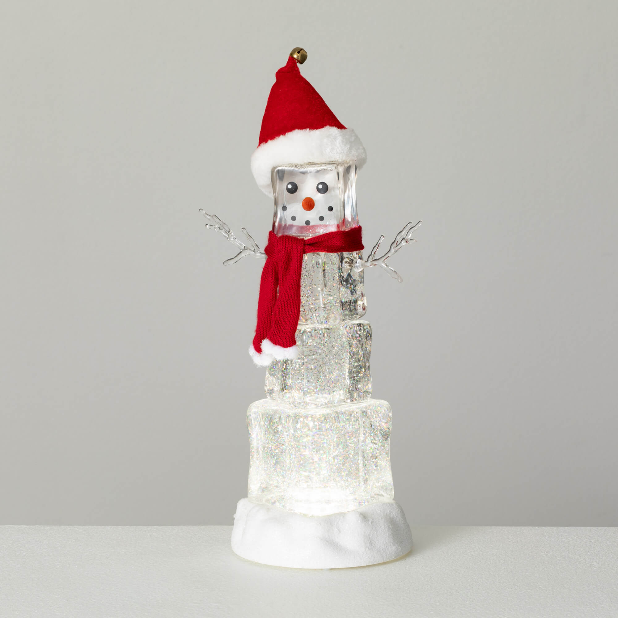 LIGHTED BLOCK SNOWMAN SHIMMER