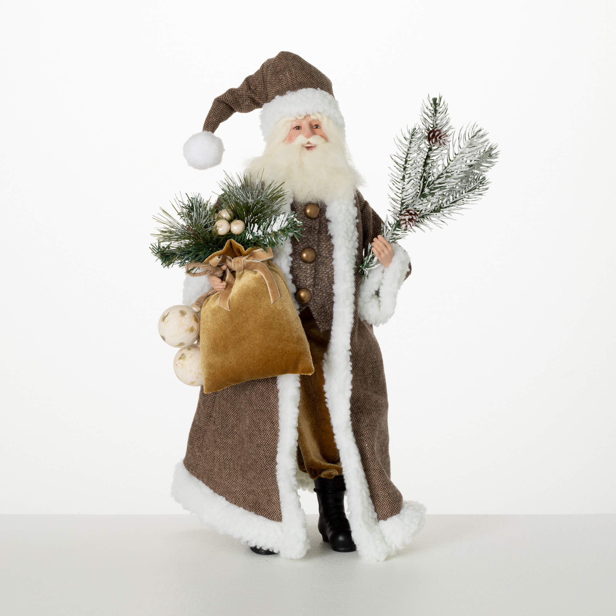 RUSTIC GRAY SANTA FIGURINE