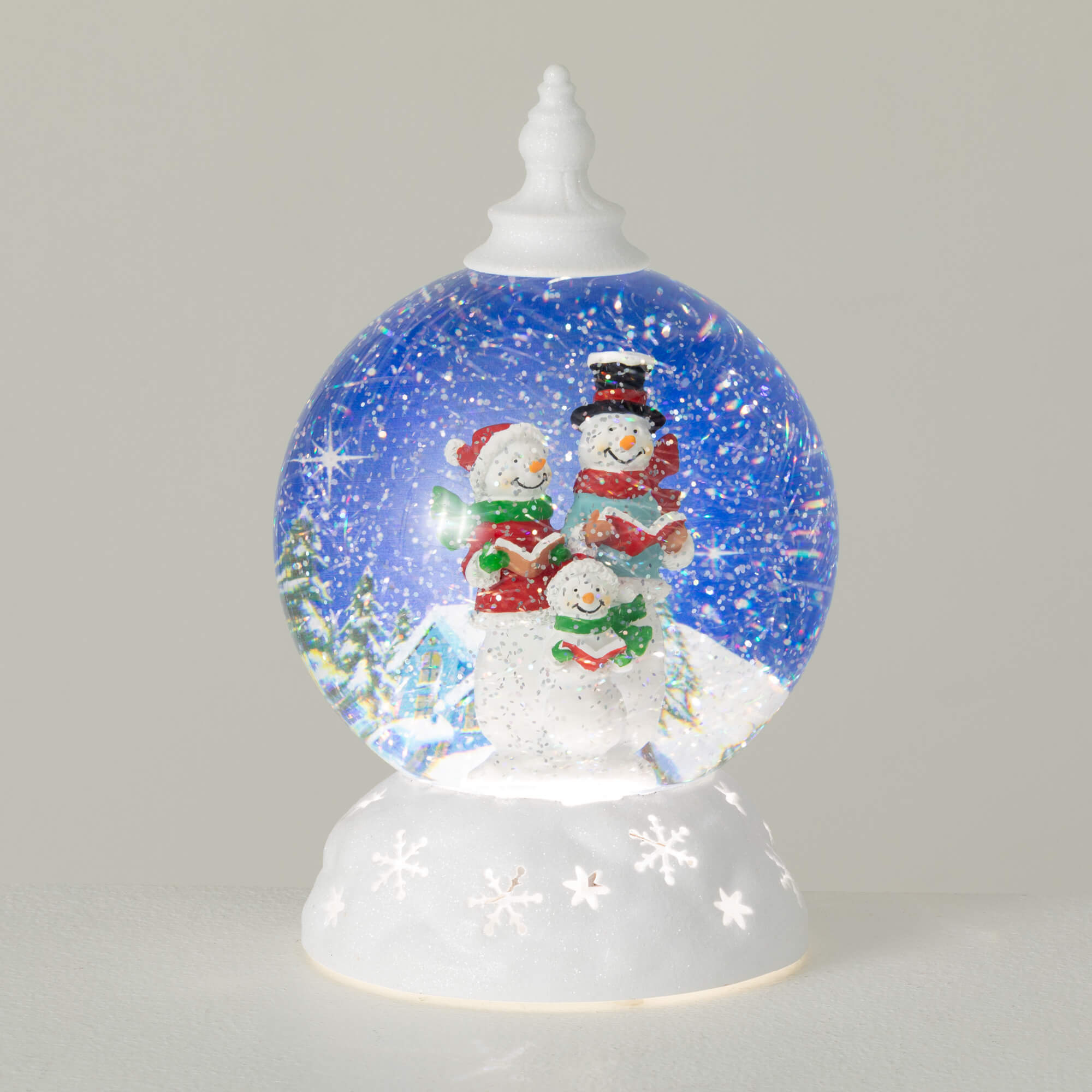 LIGHTED SNOWMAN SHIMMER GLOBE