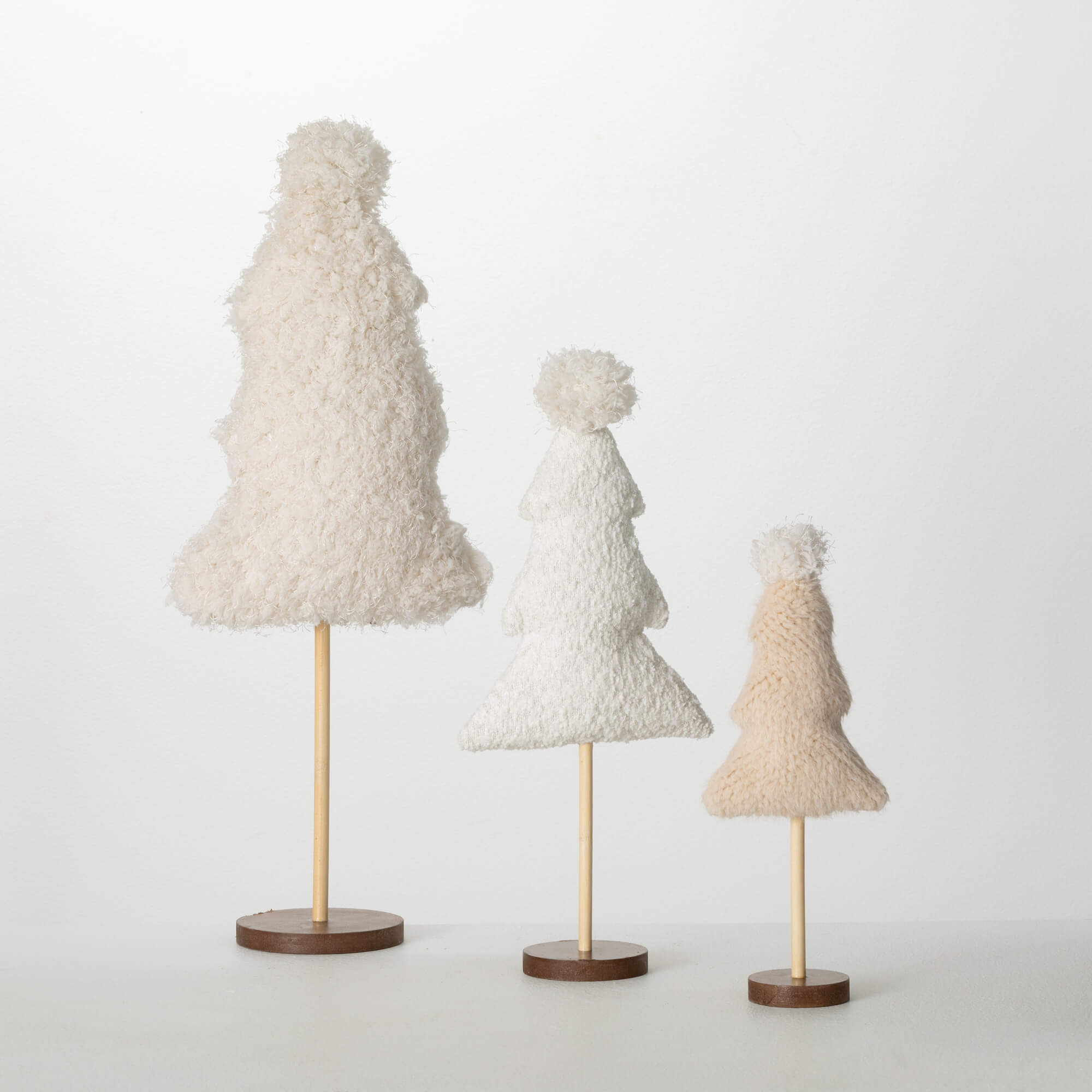 PLUSH WHITE TREE FIGURINE  SET