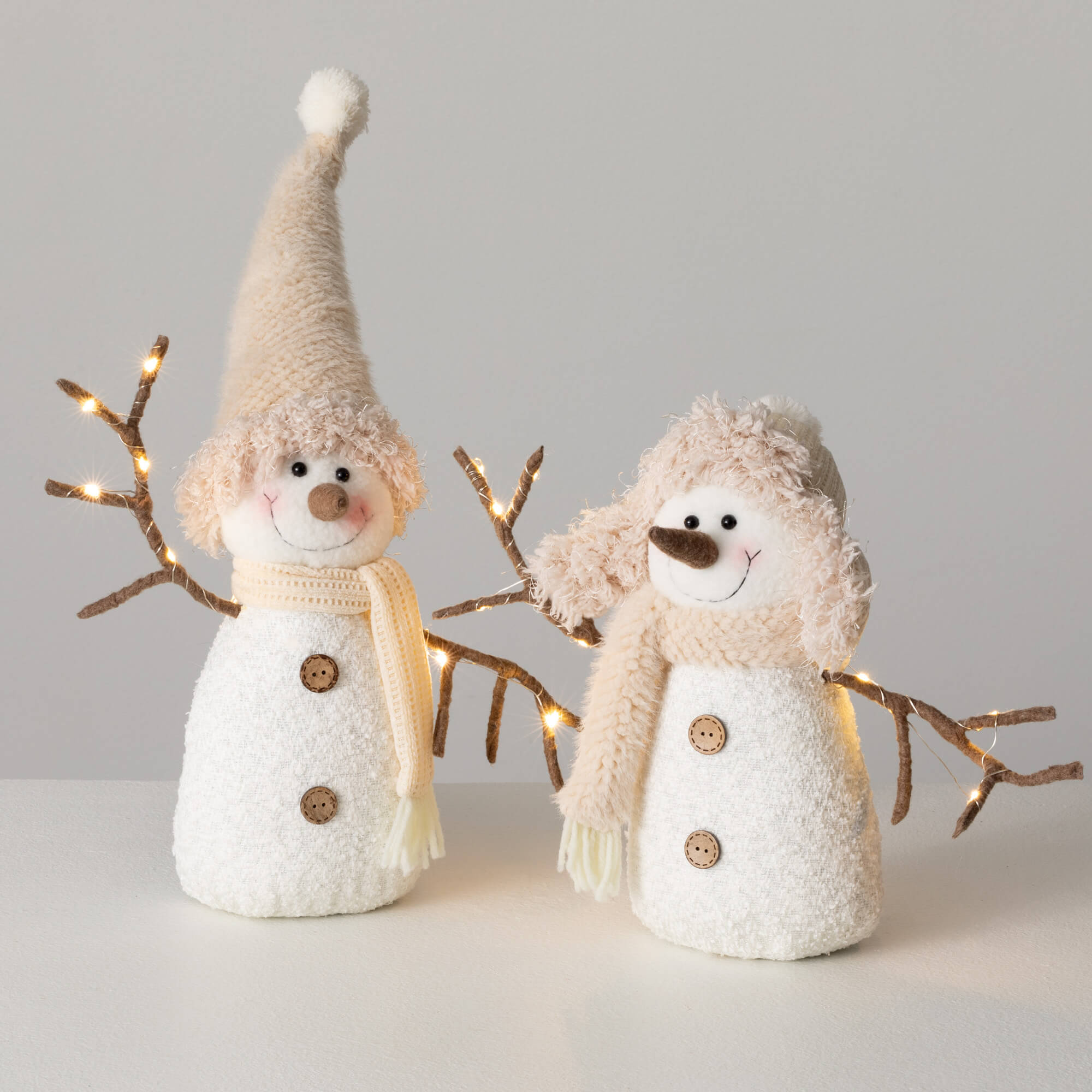 PLUSH COZY SNOWMAN FIGURINES