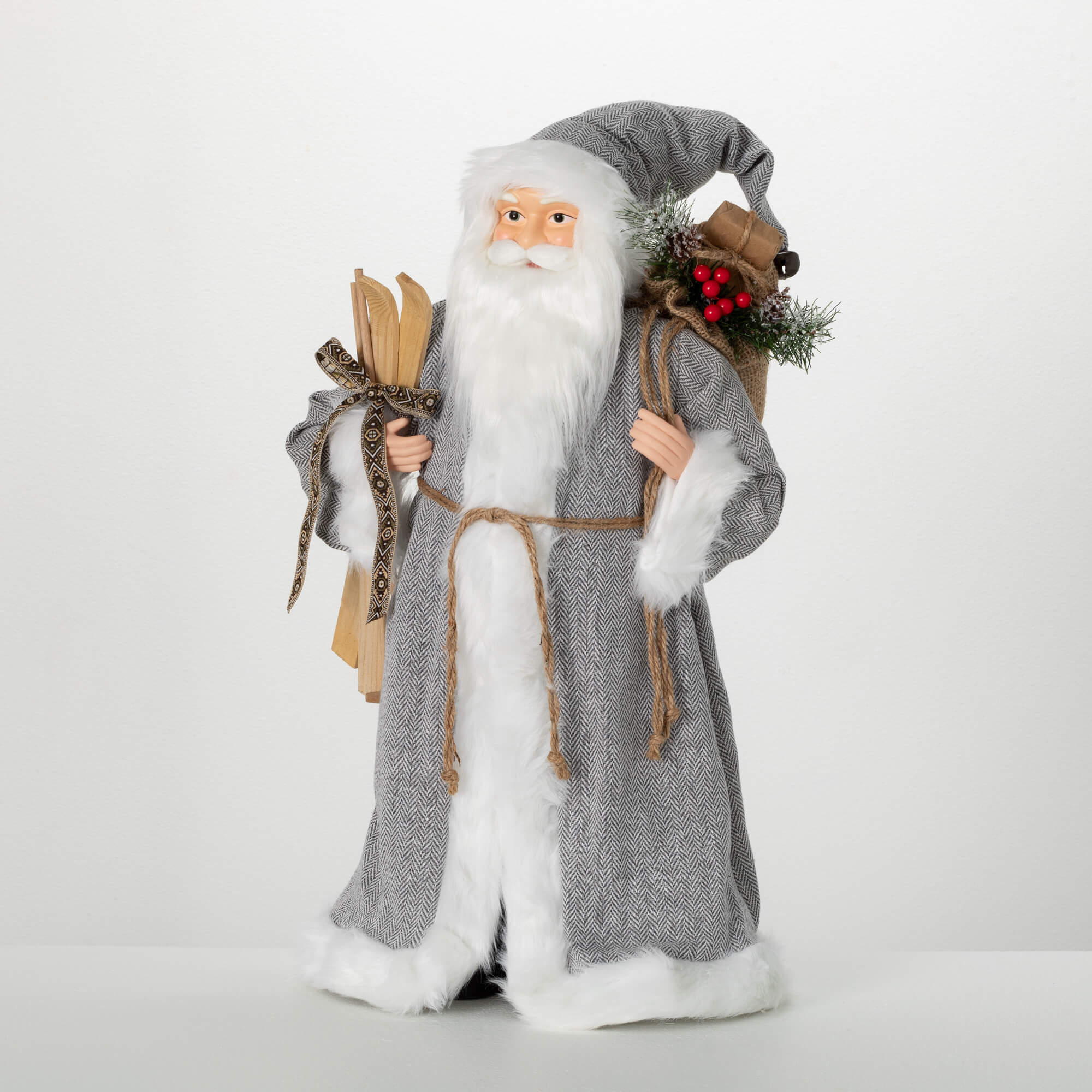 RUSTIC SANTA WITH ROPE BELT