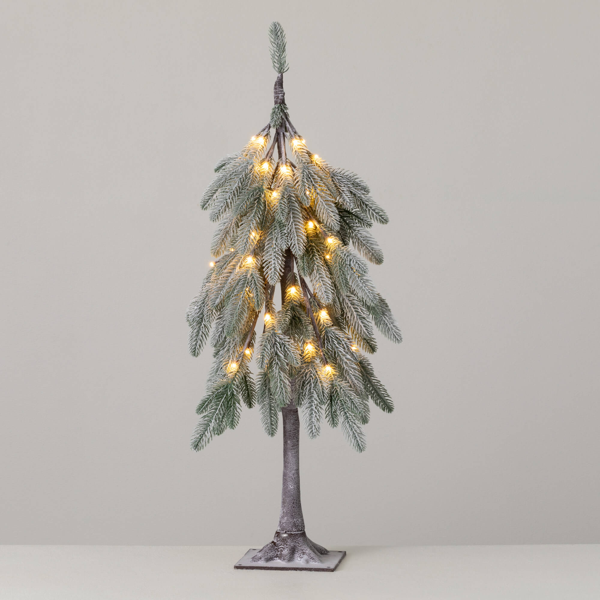 3' LIT FLOCKED DROOPY TREE