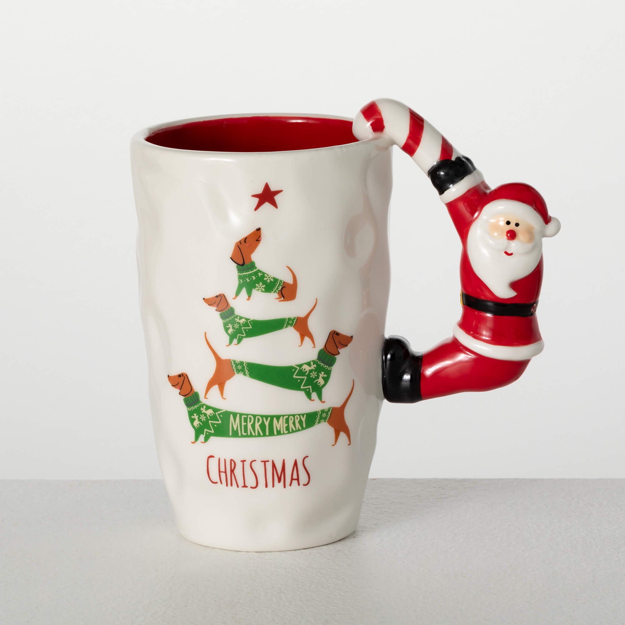 SANTA HANDLED CHRISTMAS MUG