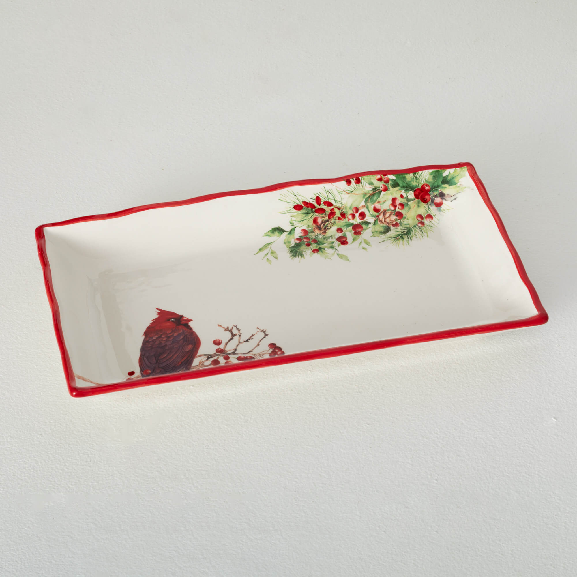 HOLIDAY CARDINAL SERVING DISH