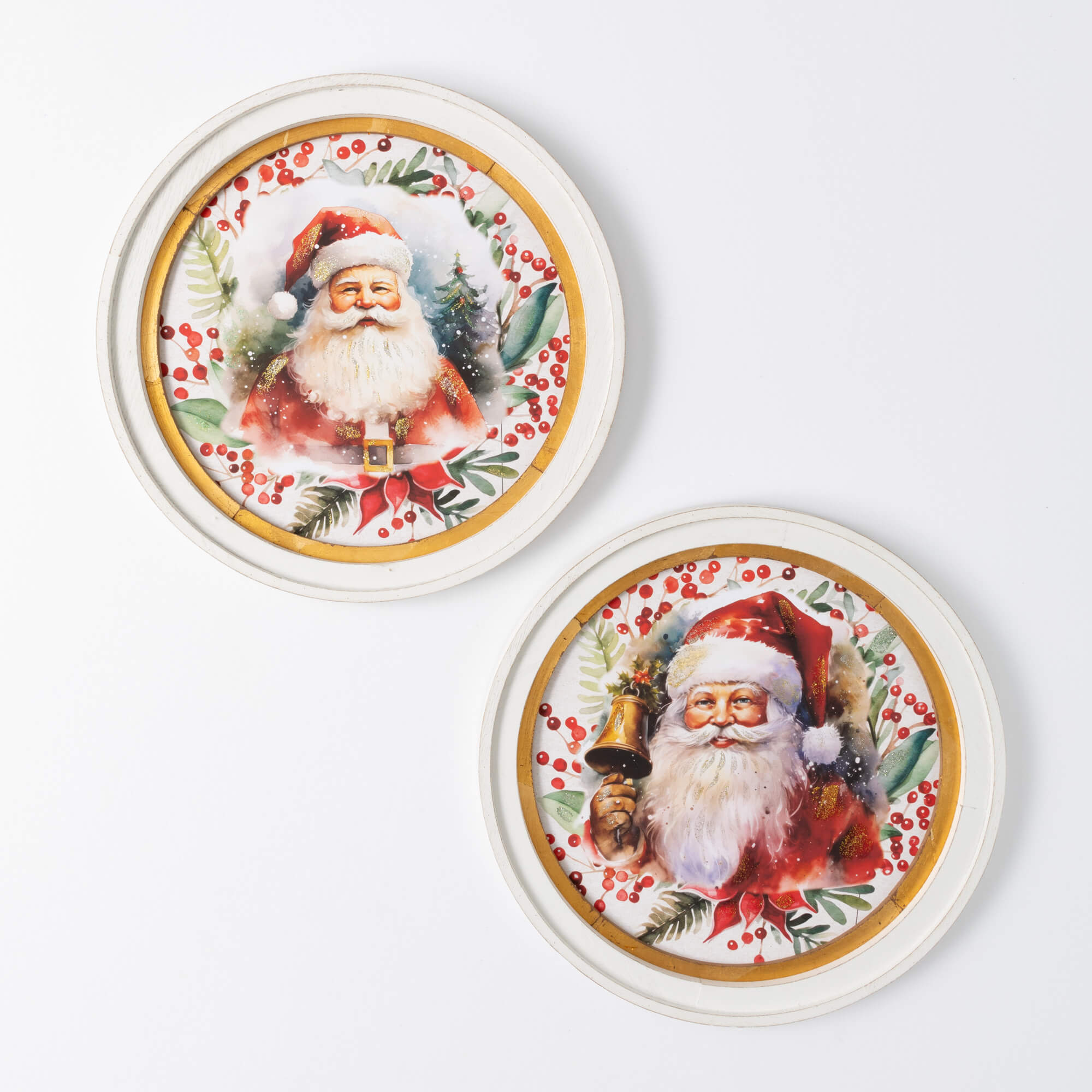 VINTAGE SANTA WALL DECOR SET 2