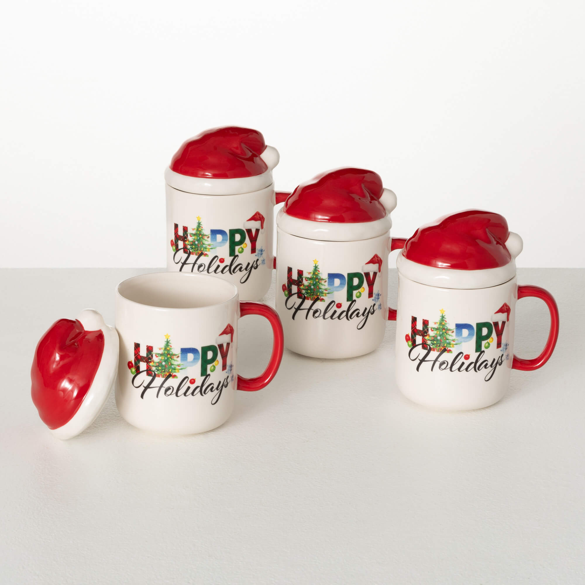 HAPPY HOLIDAYS MUG SET OF 4