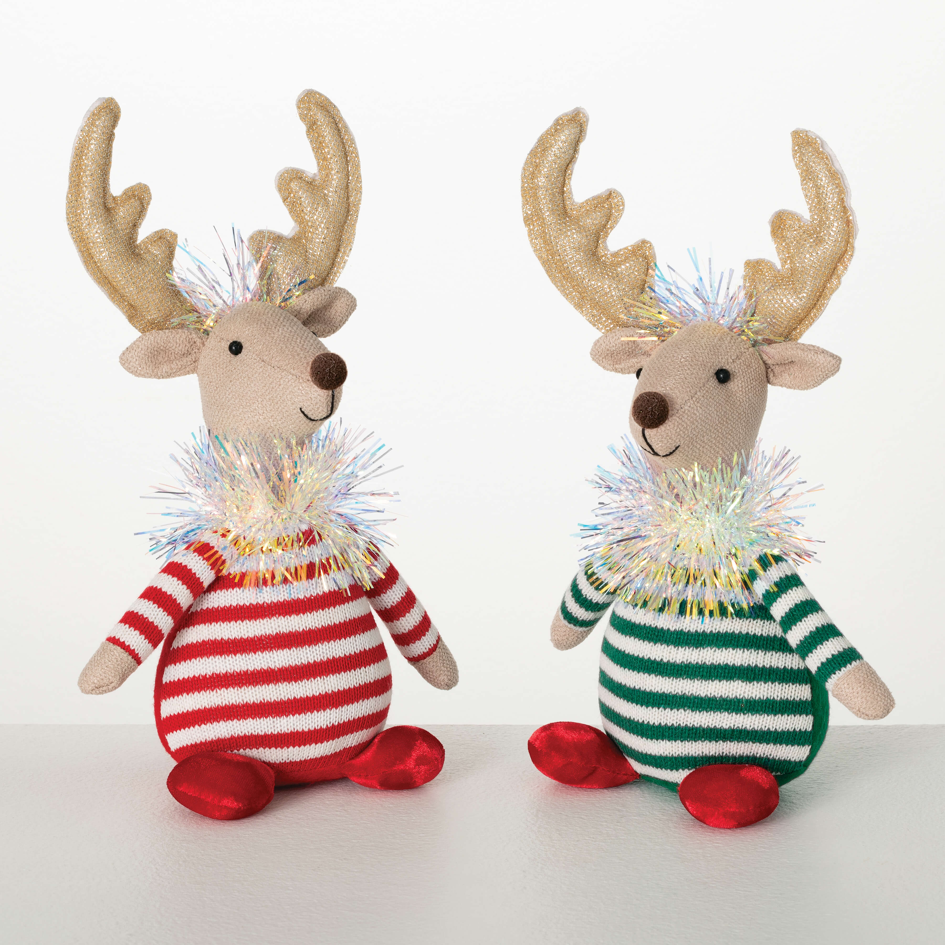 PLUSH SITTING DEER SET OF 2