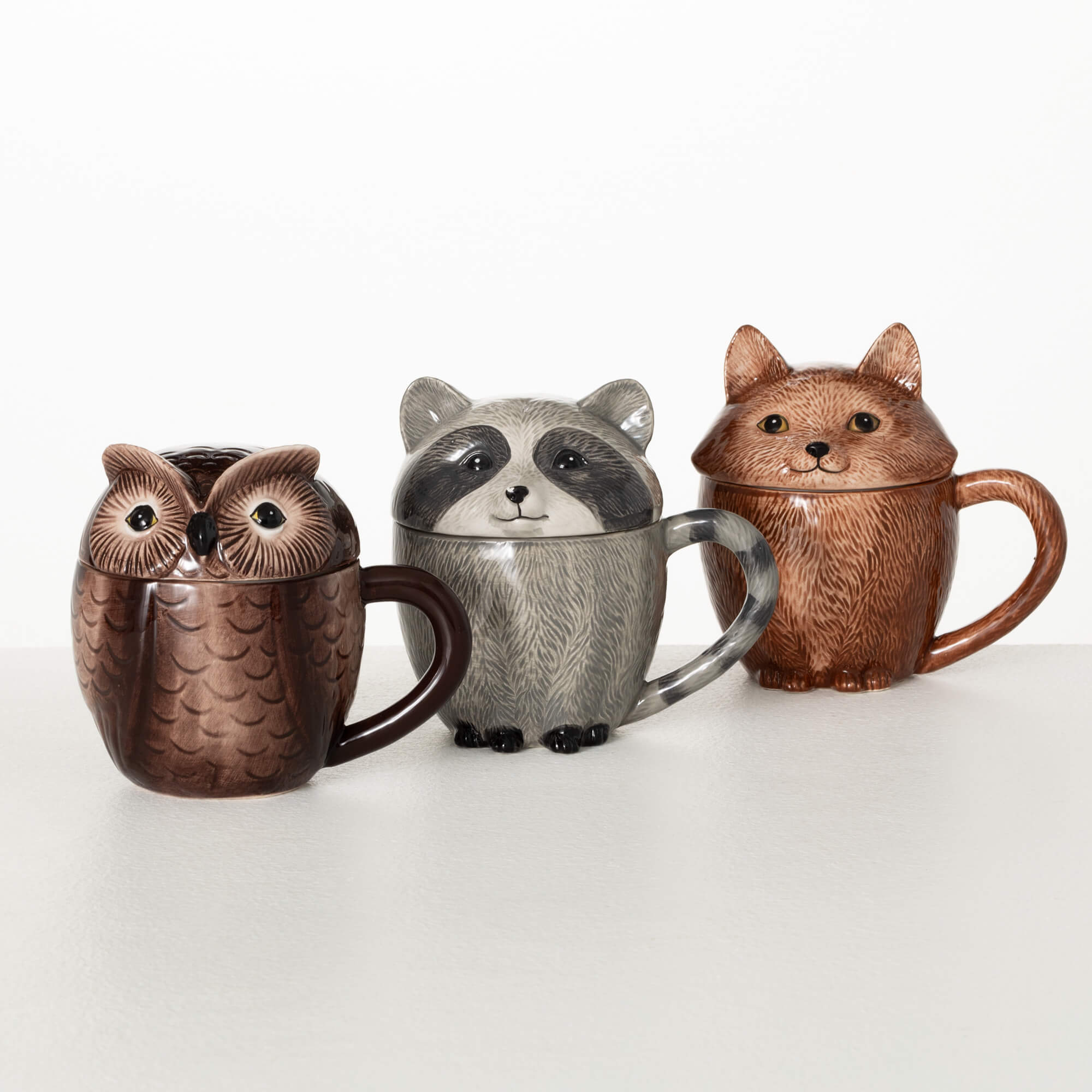 WOODLAND ANIMAL MUG SET 3