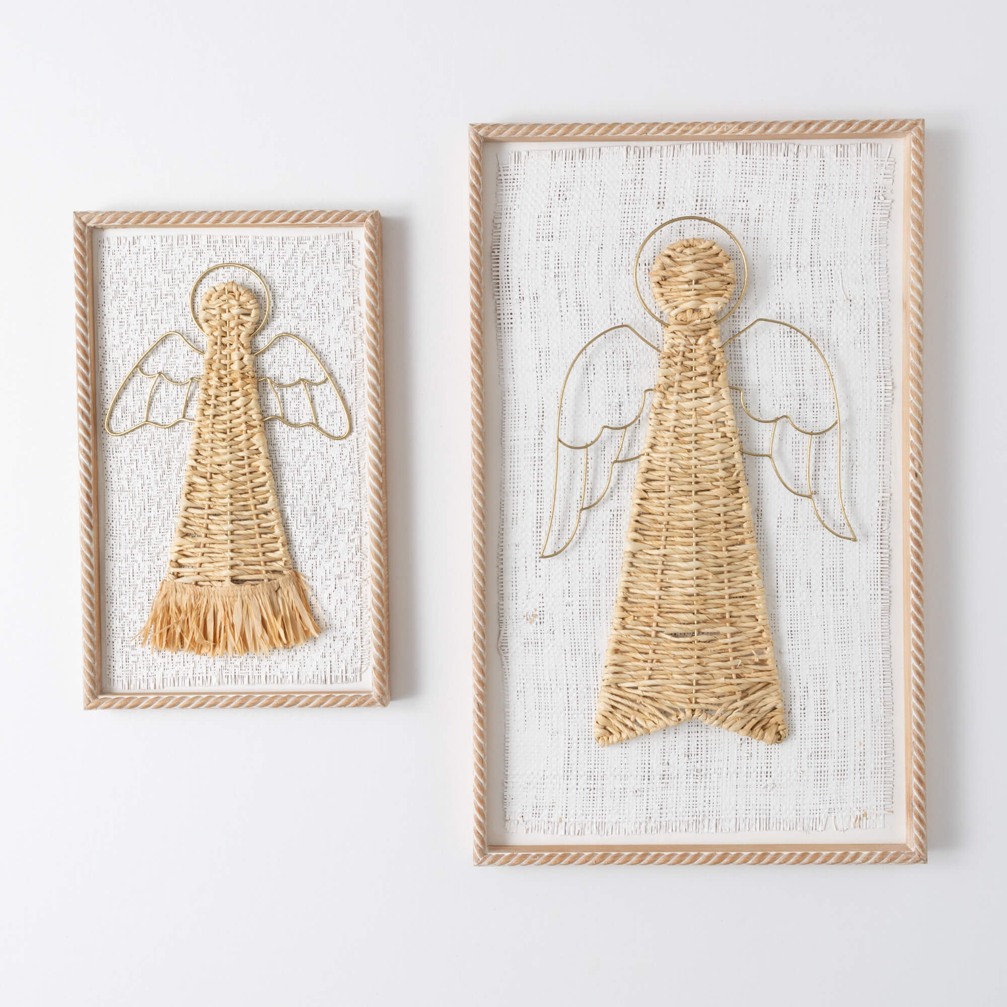 WOVEN ANGEL WALL DECOR SET 2