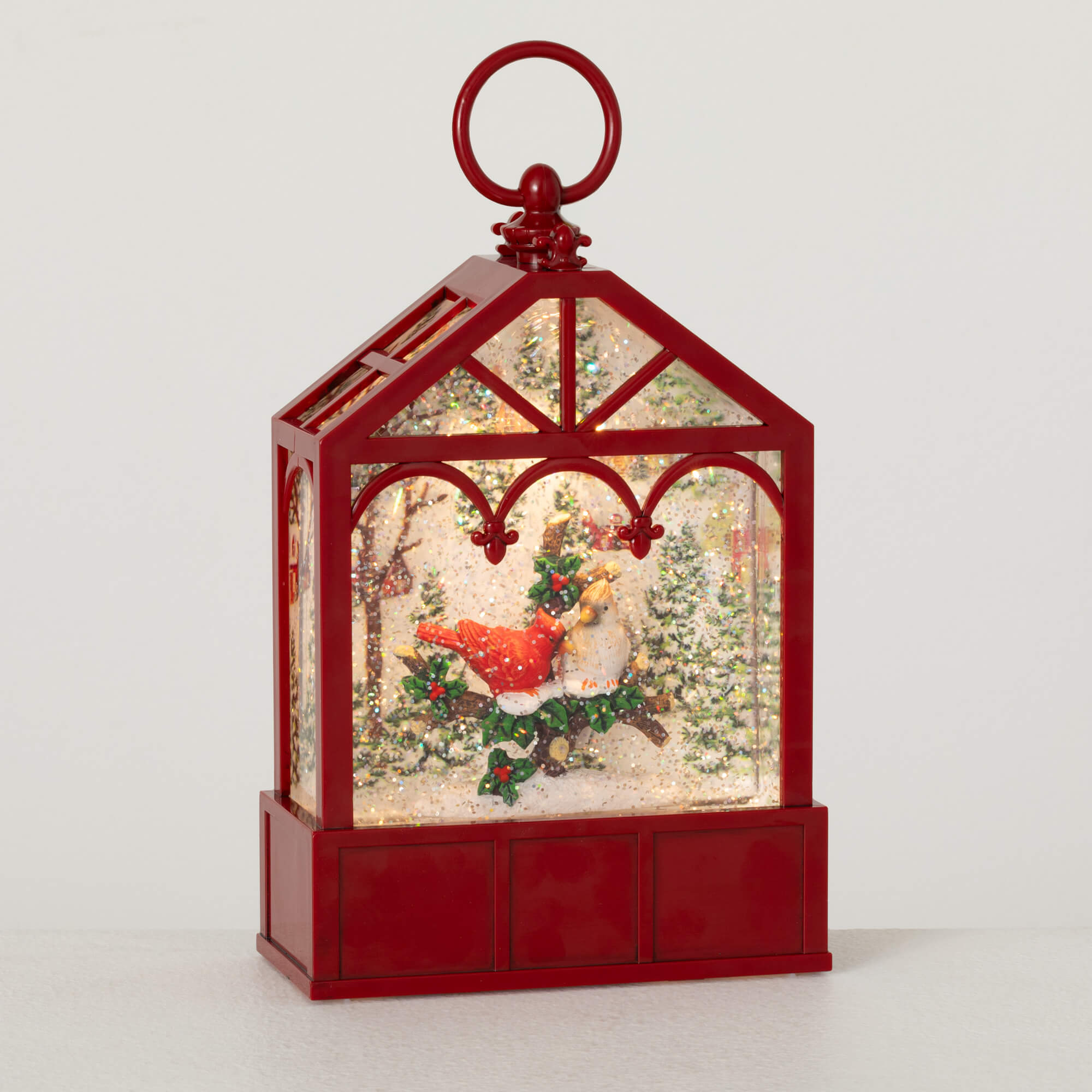 LED CARDINAL SHIMMER LANTERN