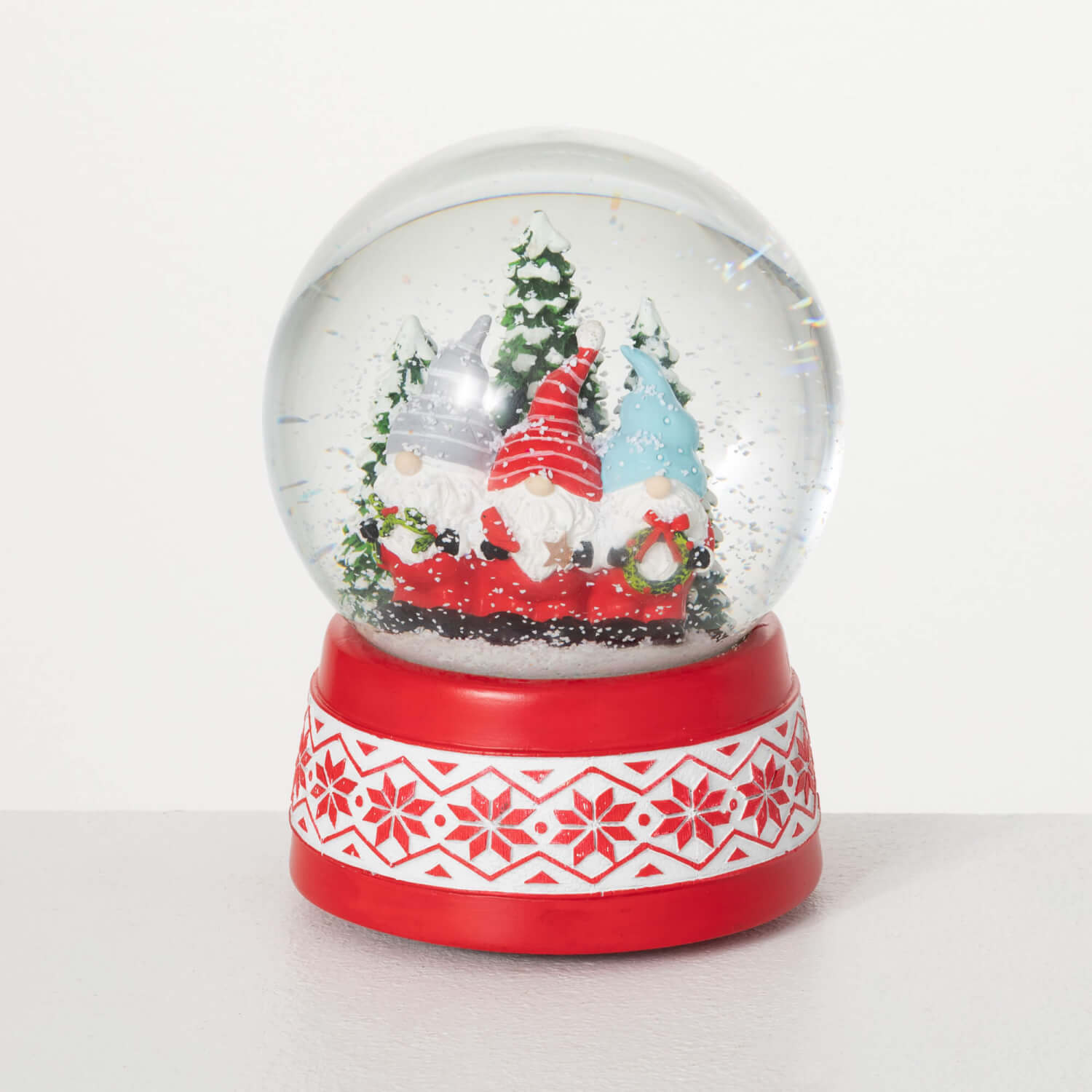 WINTER GNOME TRIO SNOW GLOBE