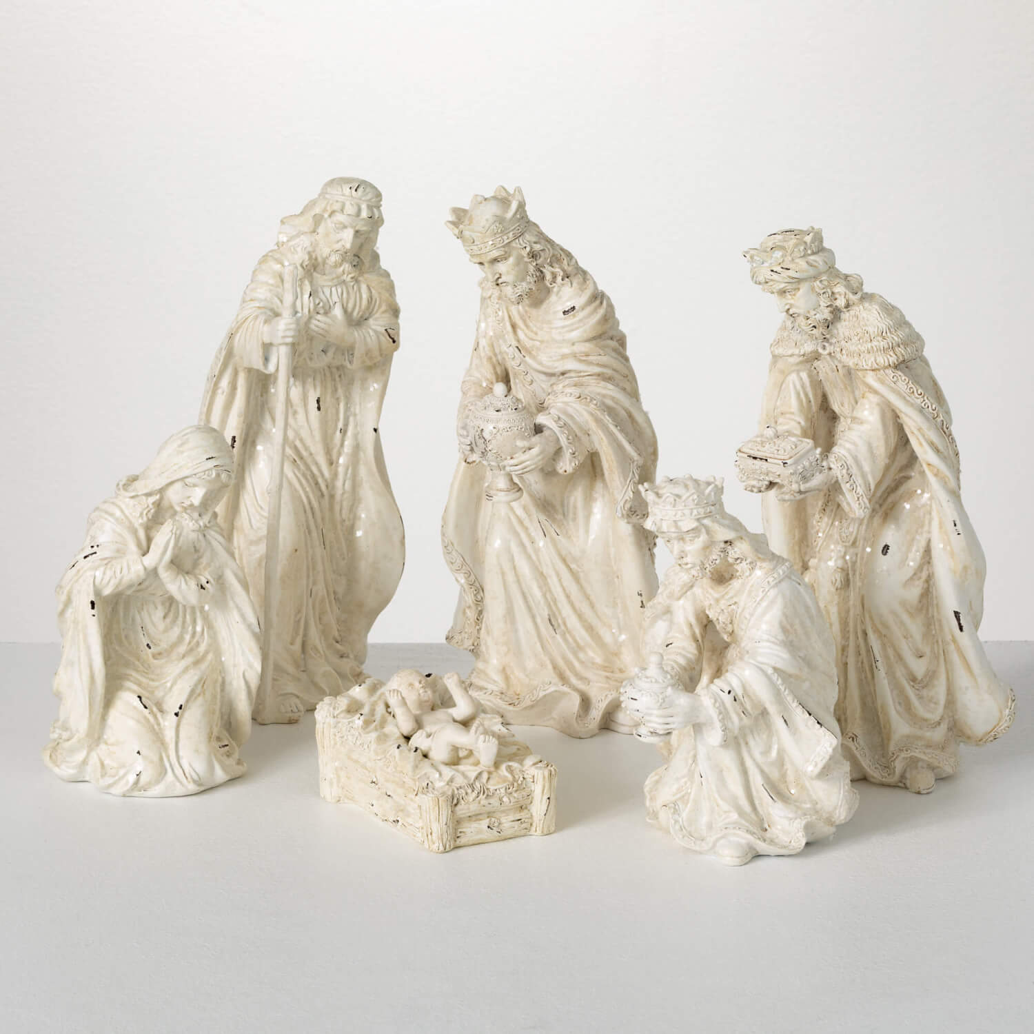 DISTRESSED NATIVITY SET OF 6