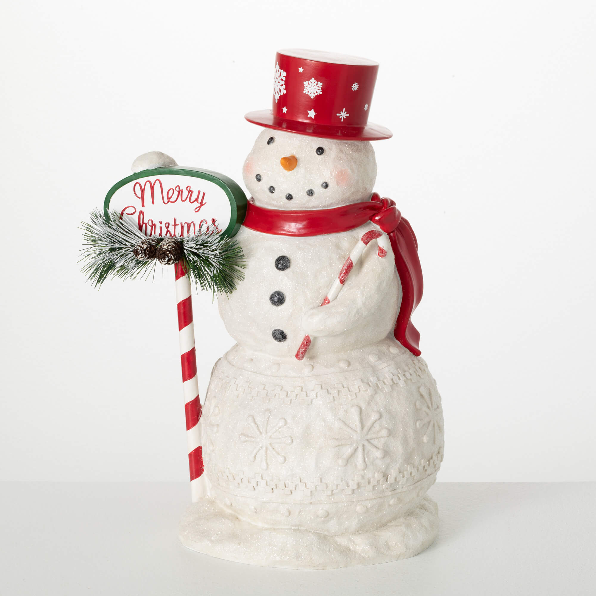 JOLLY SNOWMAN FIGURE WITH SIGN