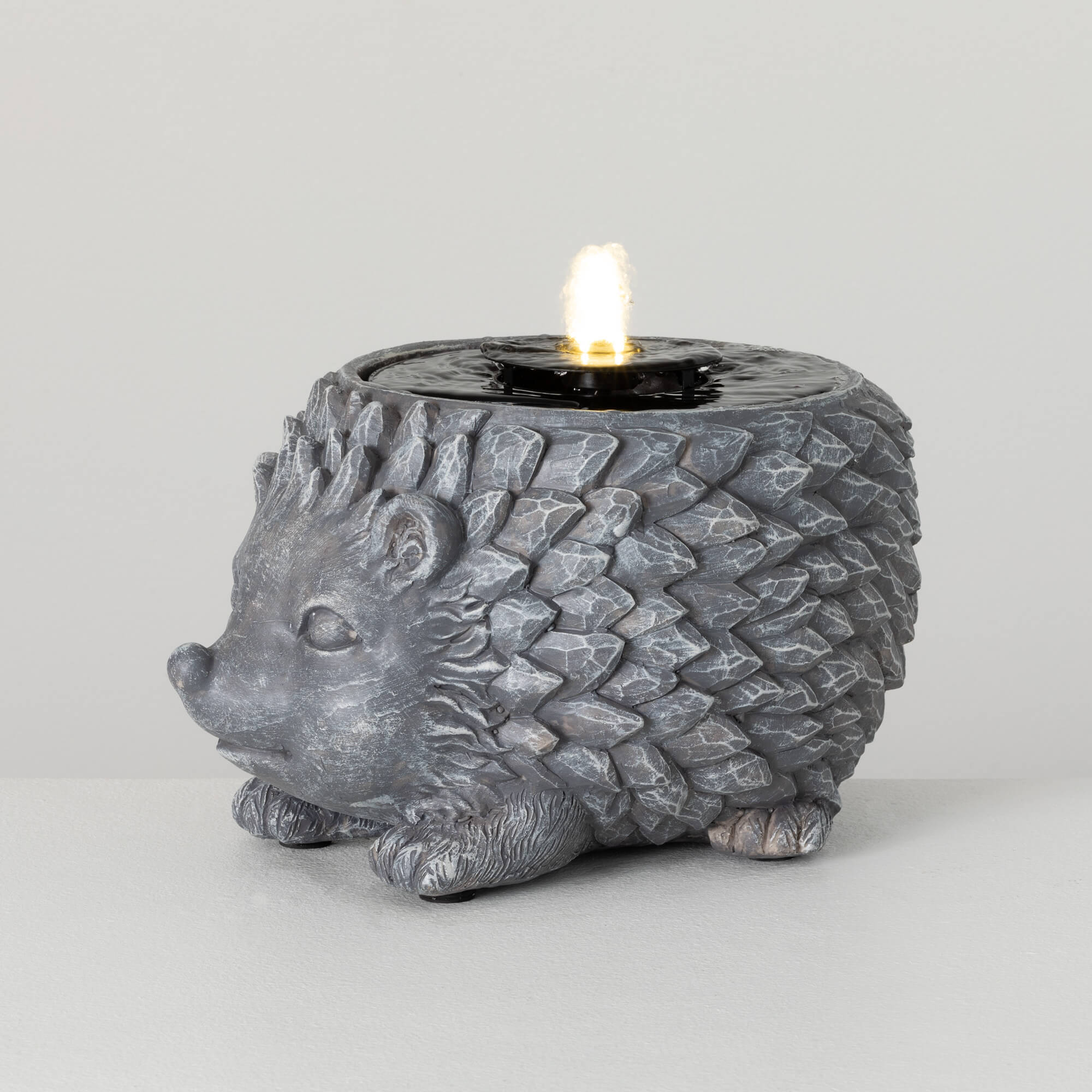 STONE GRAY HEDGEHOG FOUNTAIN