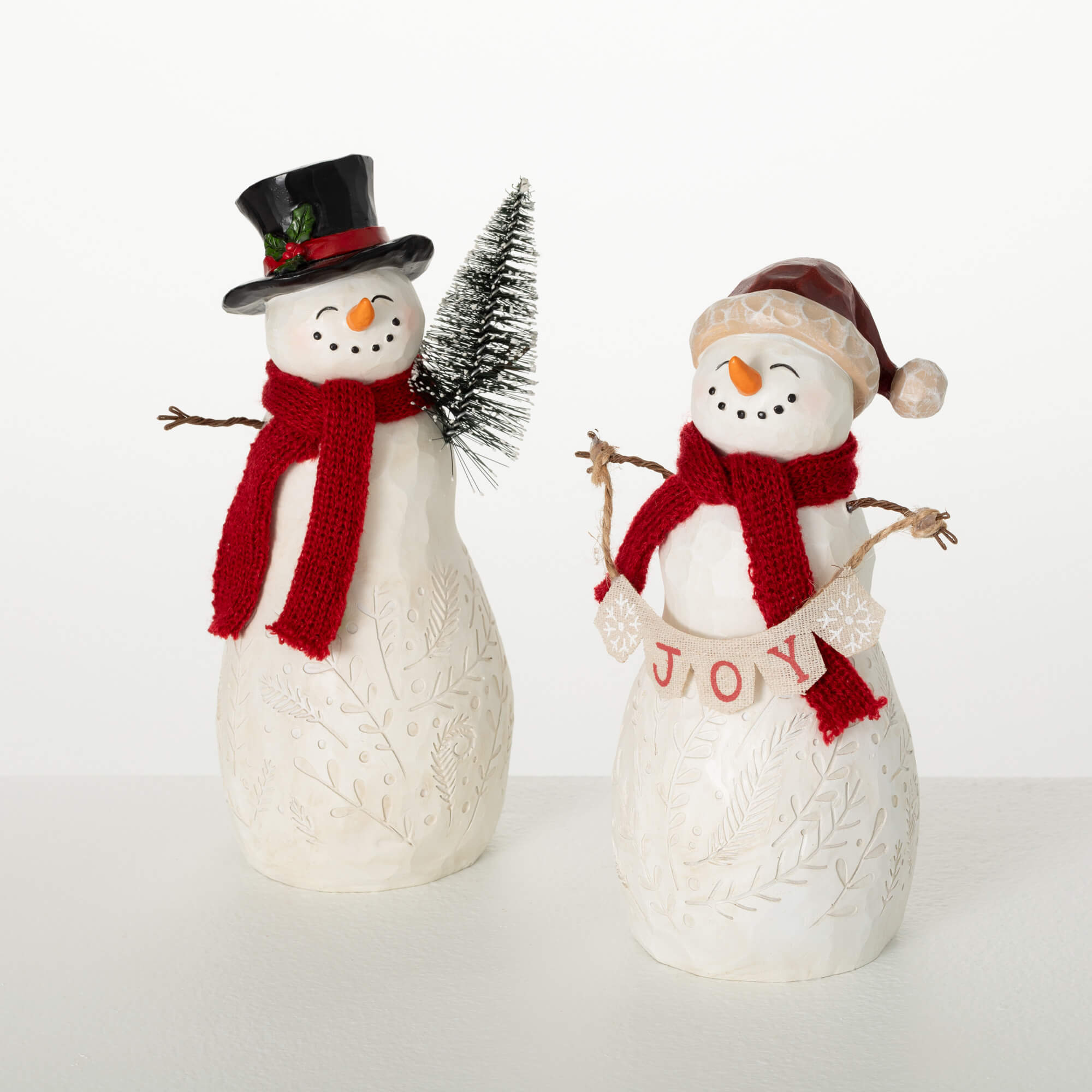 JOYFUL SNOWMEN FIGURINE SET 2