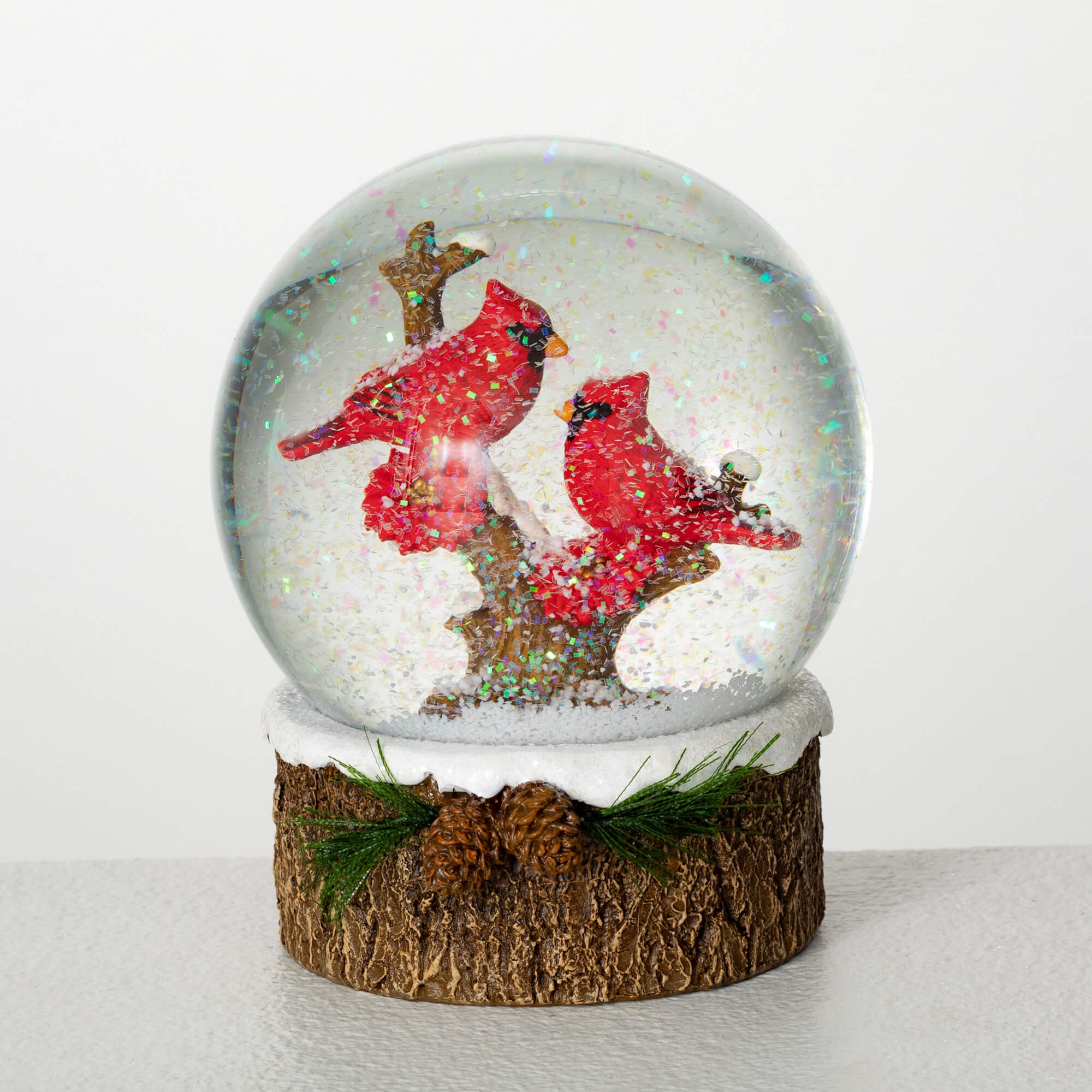 RUSTIC CARDINAL SNOWGLOBE