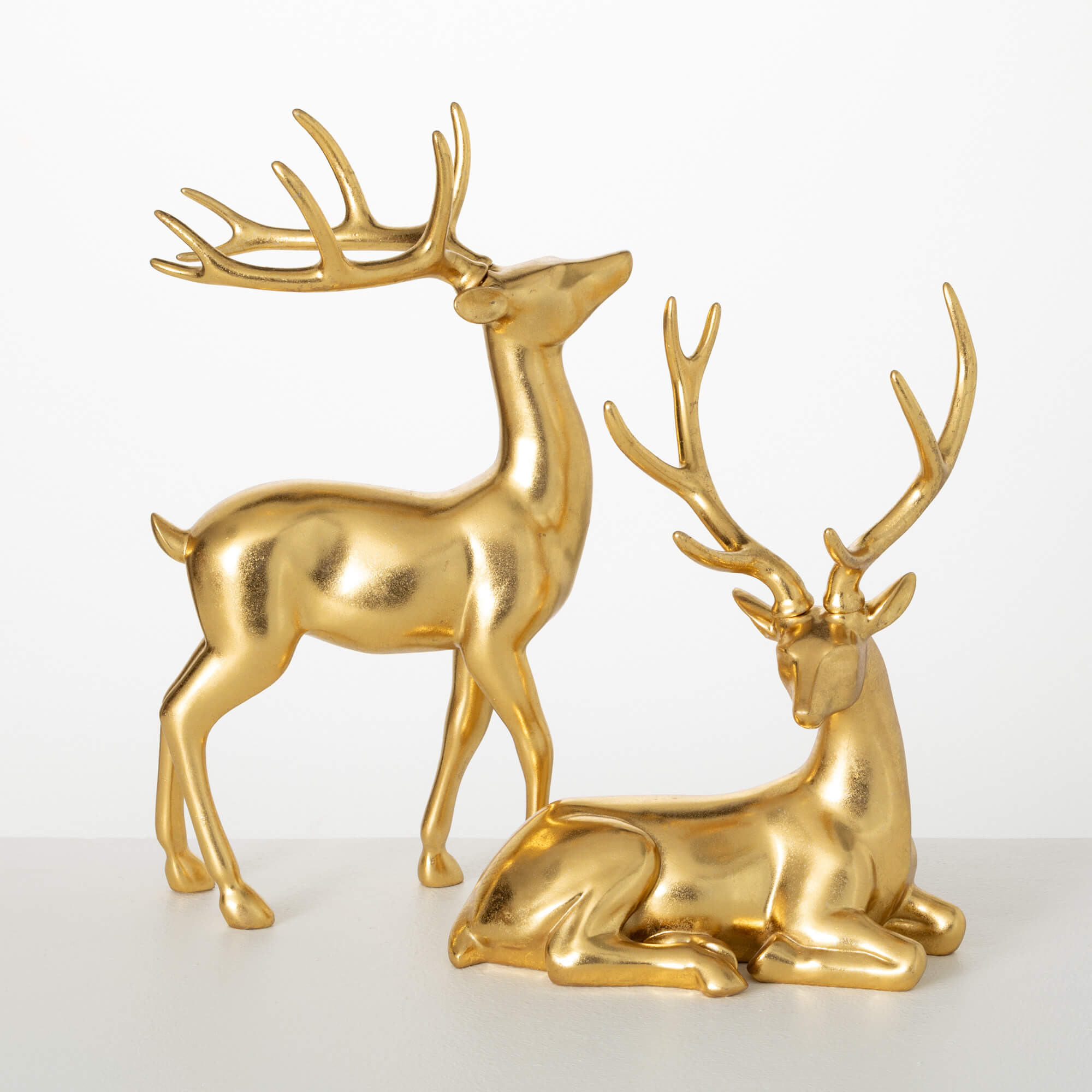 BRUSHED GOLD DEER FIGURINES