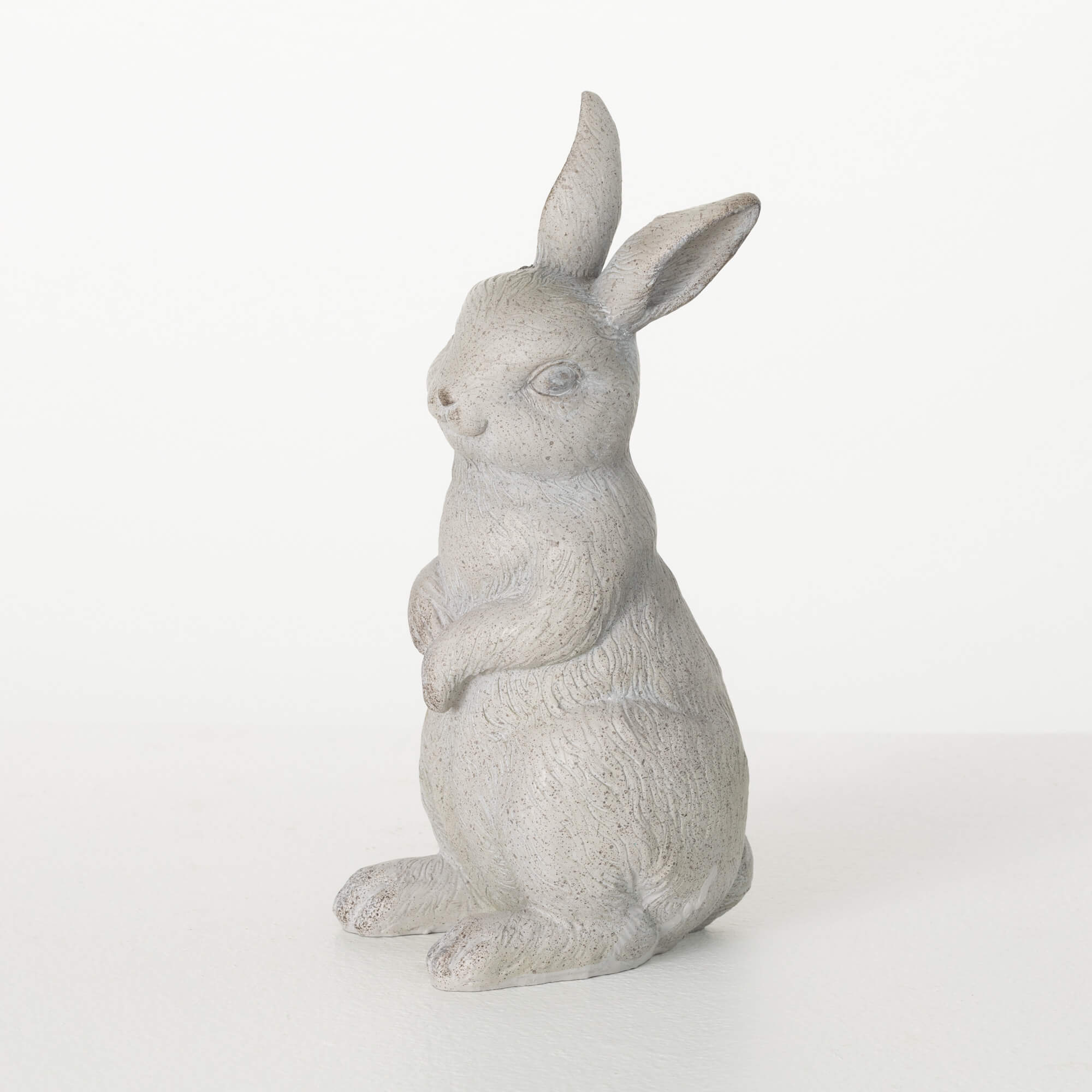 GRAY RESIN STANDING BUNNY