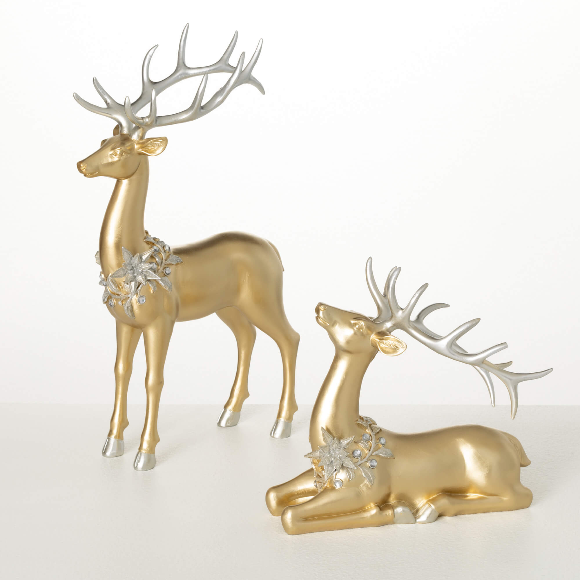 SILVER AND GOLD DEER SET OF 2