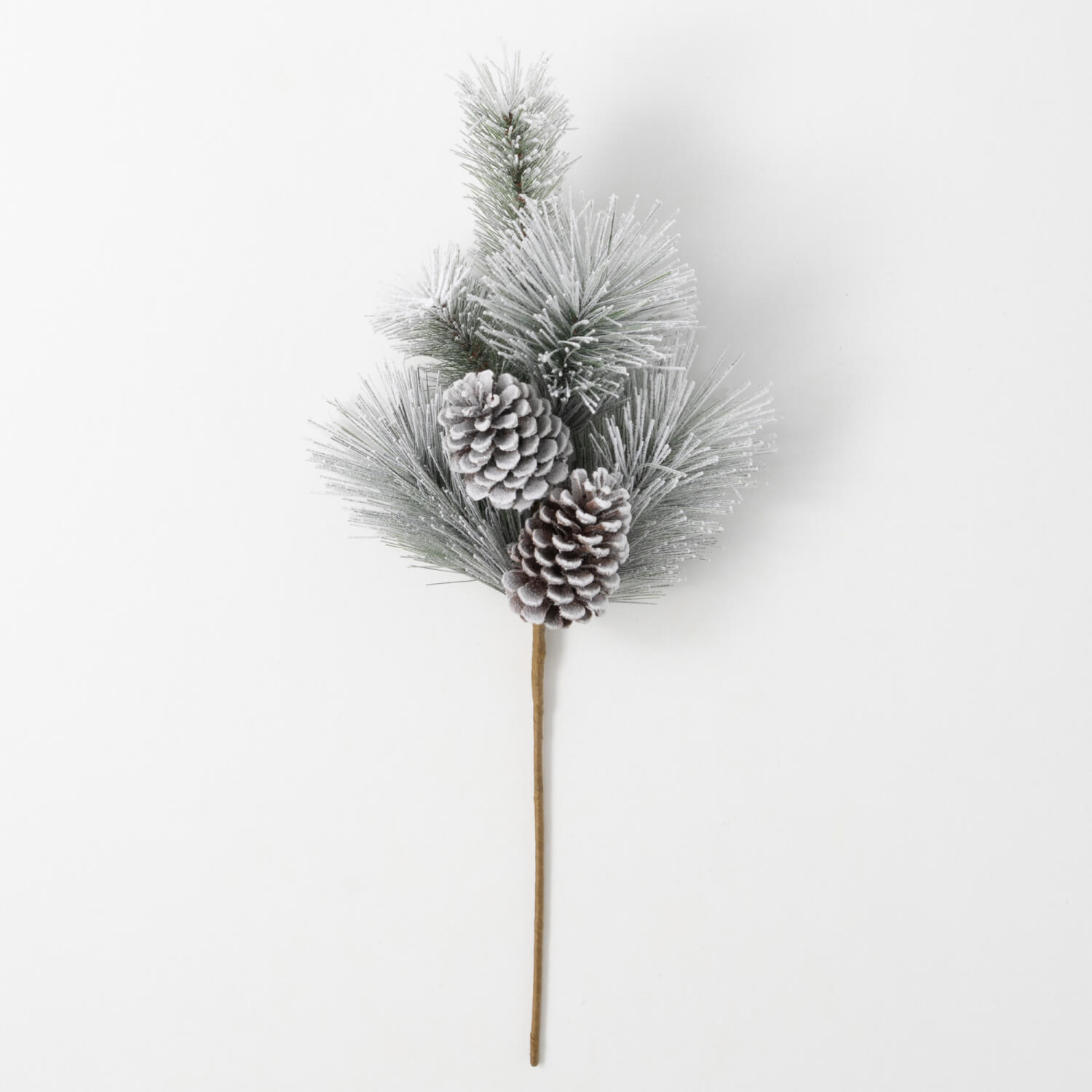 FLOCKED PINE & CONE SPRAY