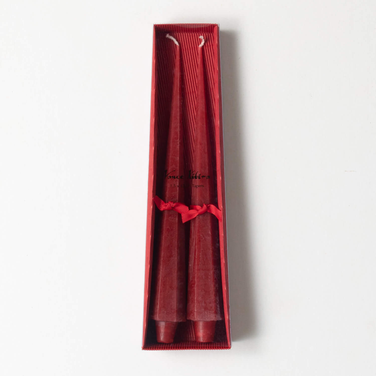 CRIMSON RED BOXED TAPER SET