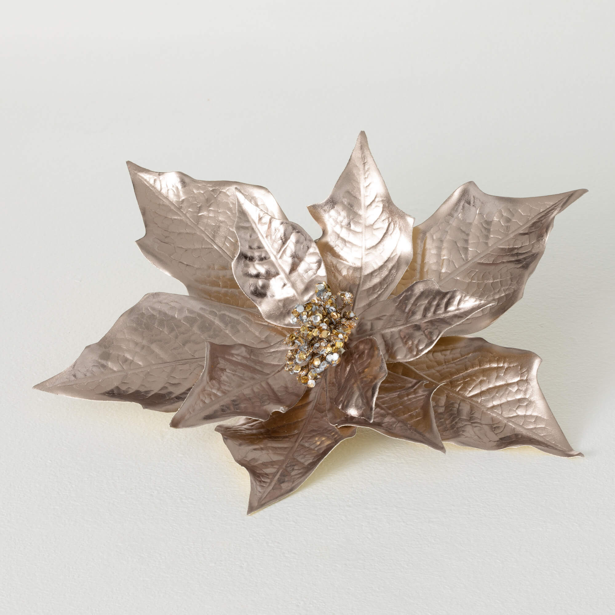 CHAMPAGNE POINSETTIA CLIP