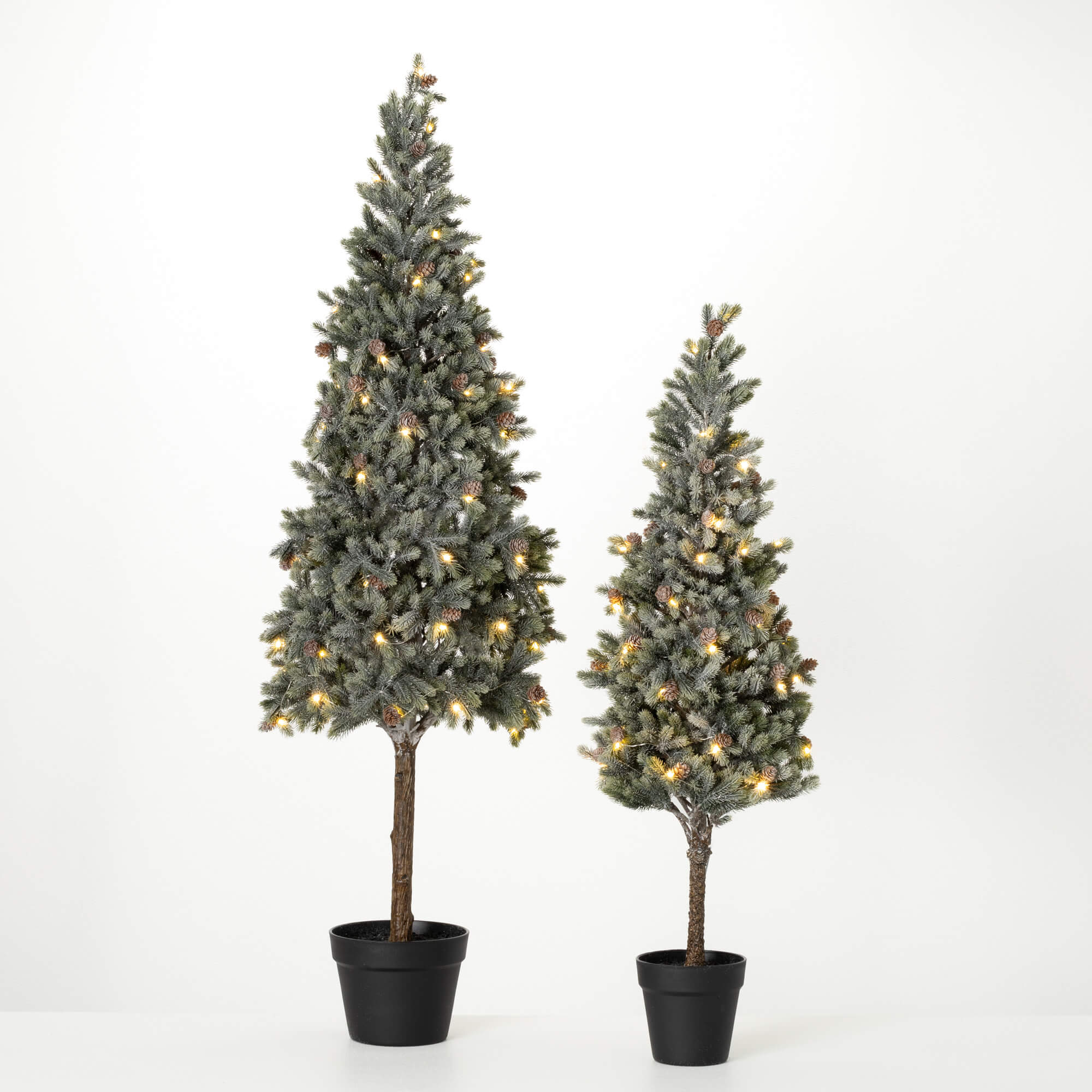 POTTED LED PINE TREE SET OF 2