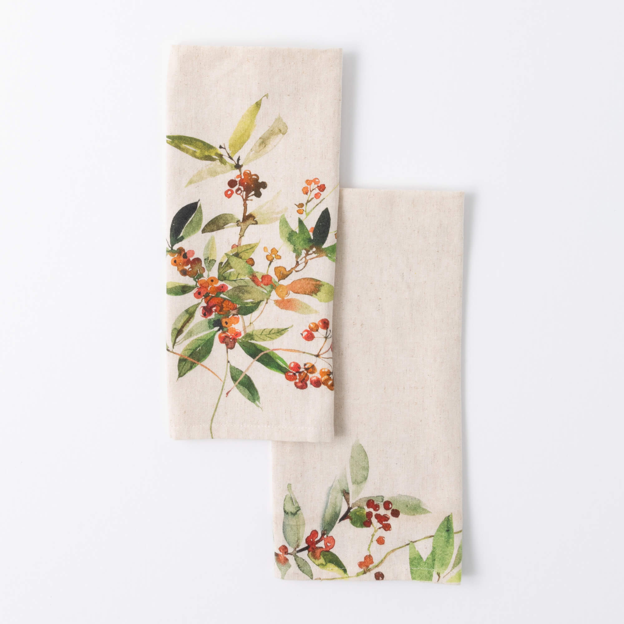 HOLLY BERRY TEA TOWEL SET OF 2