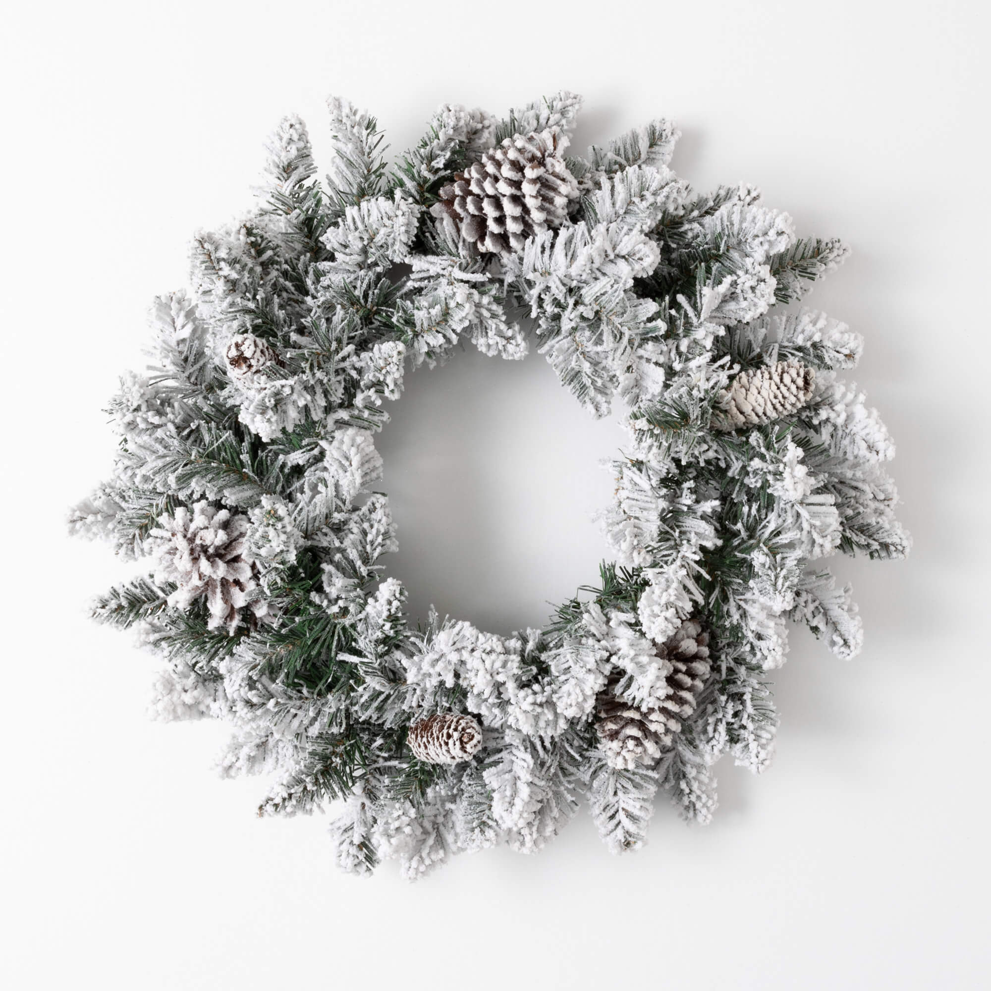 FLOCKED PINE WREATH