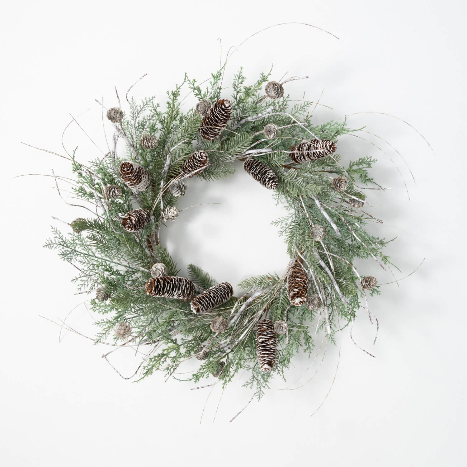 FROSTED CEDAR & CONE WREATH