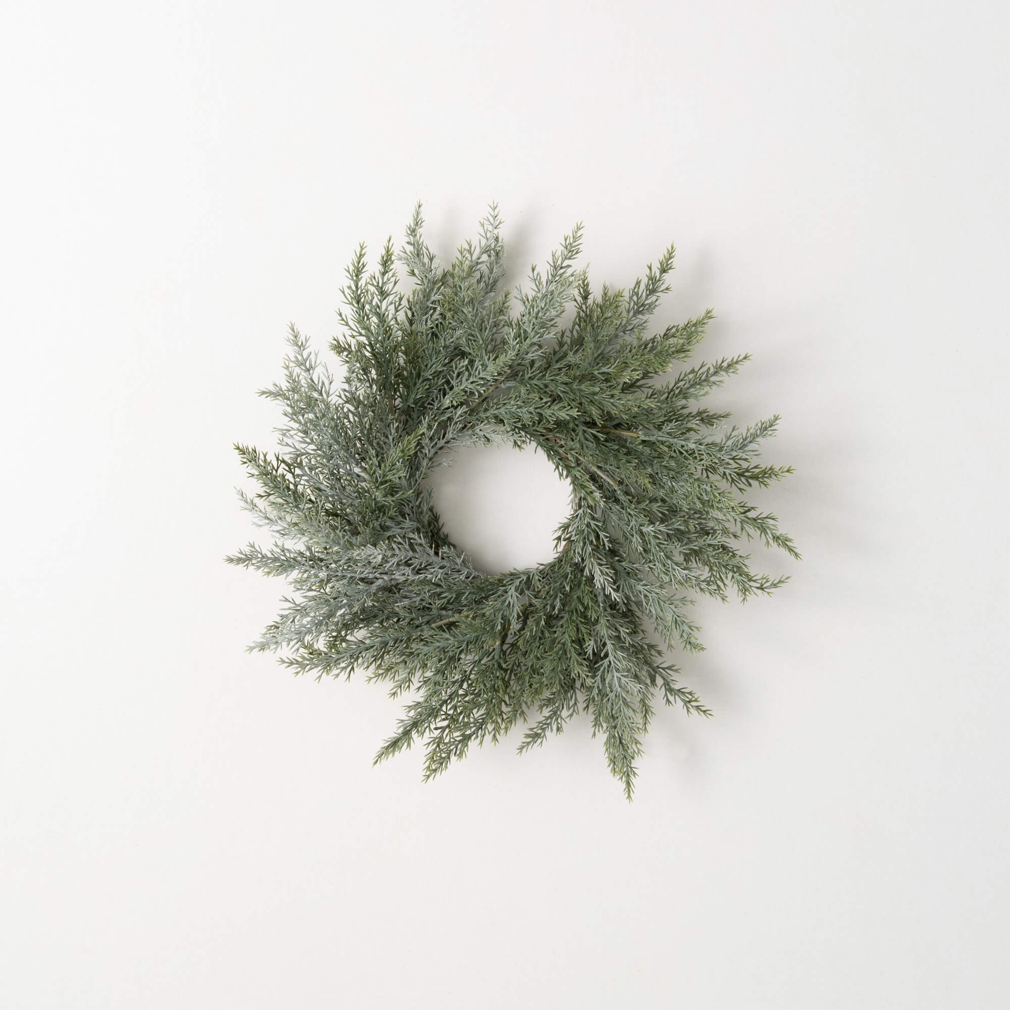 FROSTED BLUE CEDAR MINI WREATH